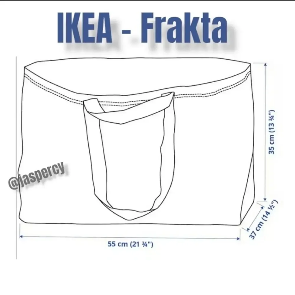 IKEA FRAKTA - Five (5) Large Blue Reusable Shopping Bag Laundry Tote Bag NWT - Picture 7 of 8